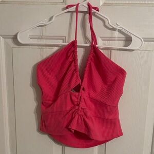 Wild Fable Pink Halter Crop Top